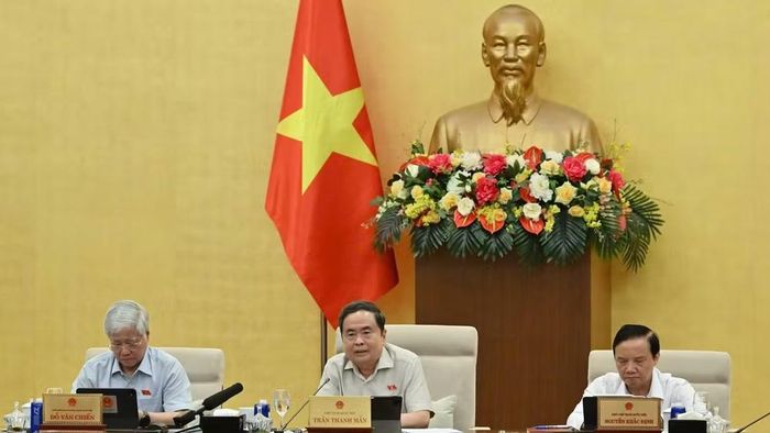 Chủ tịch Quốc hội Trần Thanh Mẫn phát biểu tại Phiên họp thứ 4 của Ủy ban Thường vụ Quốc hội. (Ảnh: THỦY NGUYÊN)