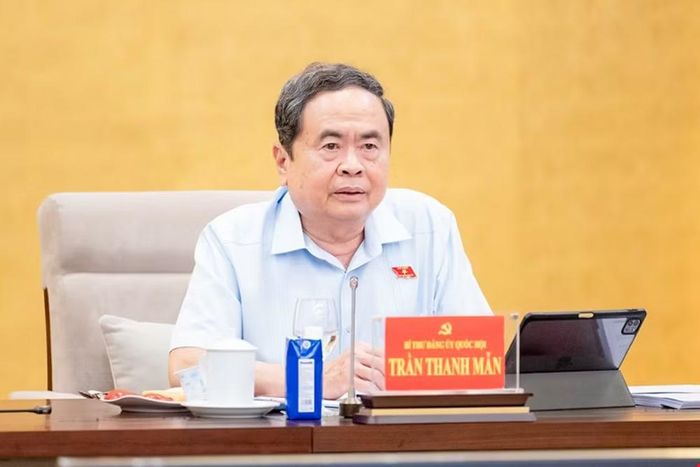 Bí thư Đảng ủy Quốc hội, Chủ tịch Quốc hội Trần Thanh Mẫn phát biểu tại hội nghị.