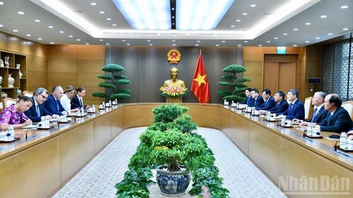  Quang cảnh buổi tiếp. (Ảnh: THANH GIANG) 