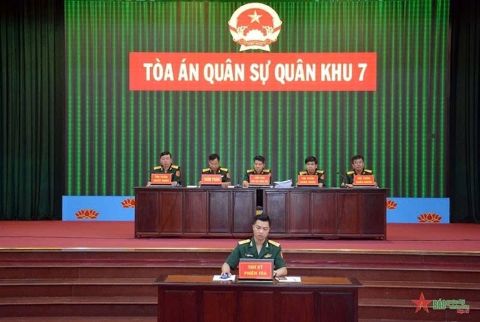  Phiên xét xử của Tòa án Quân sự Quân khu 7. Ảnh minh họa: qdnd.vn