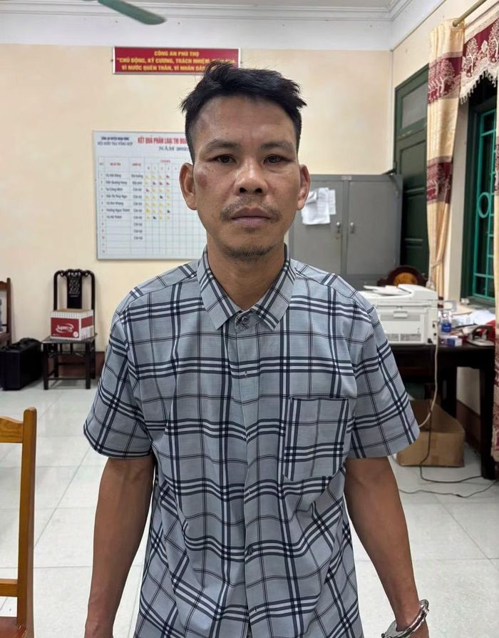Nghi phạm Nguyễn Văn Lực tại công an.