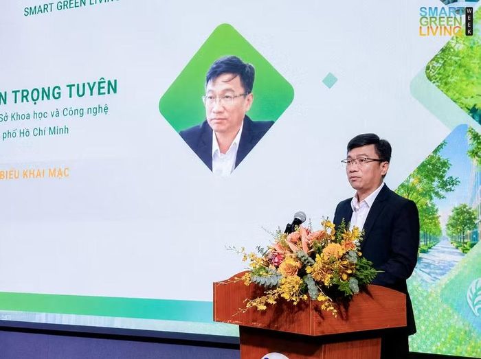 Phó Giám đốc Sở Khoa học và Công nghệ TPHCM Trần Trọng Tuyên phát biểu tại sự kiện. Ảnh: Phúc Uyên.