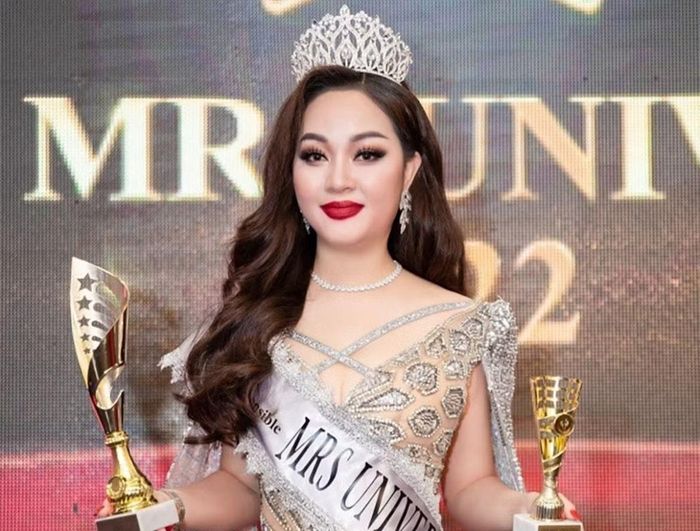 Bà Hoàng Thị Thanh Nga từng đại diện Việt Nam tham gia và giành giải Á hậu 1 Hoa hậu Quý bà Hoàn vũ 2022. Ảnh: Internet.