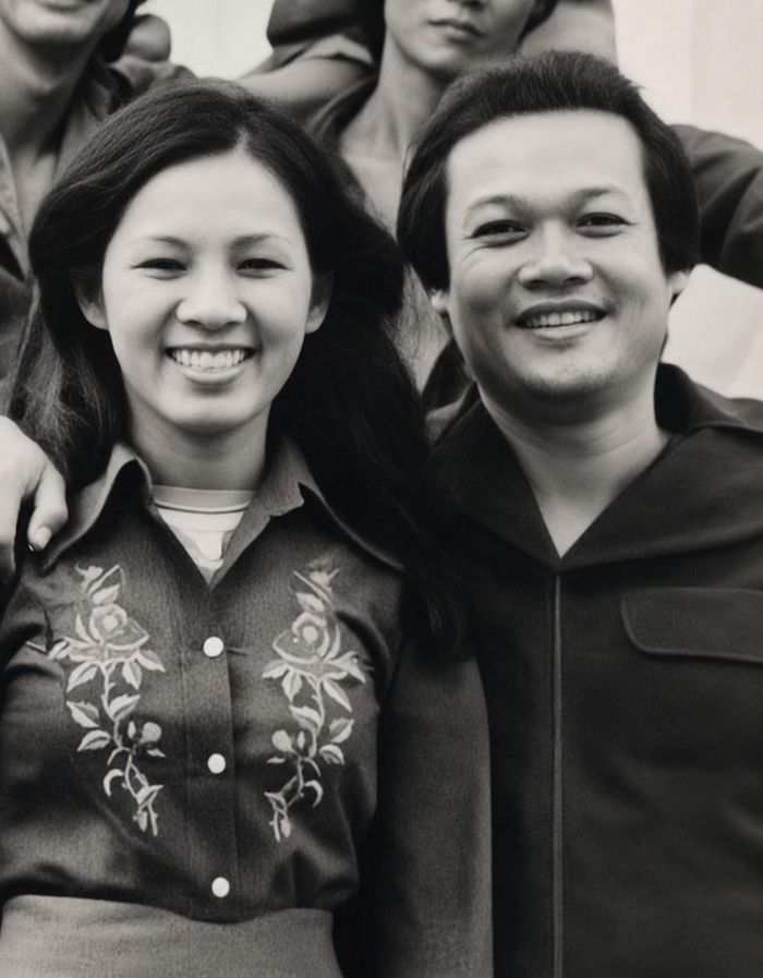 Xuân Lan và chồng là nghệ sĩ Tấn An năm 1985.
