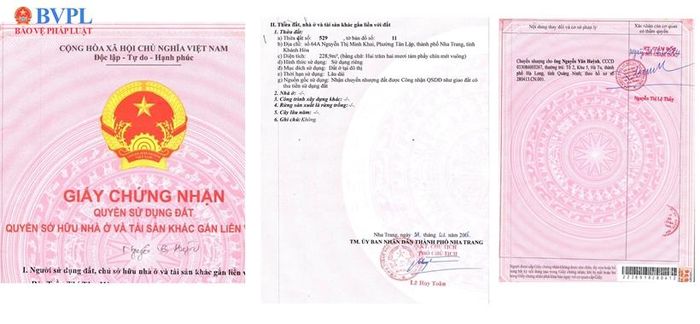  Giấy chứng nhận quyền sử dụng đất, quyền sở hữu nhà ở và tài sản khác gắn liền với đất mang tên anh Nguyễn Văn Huỳnh.