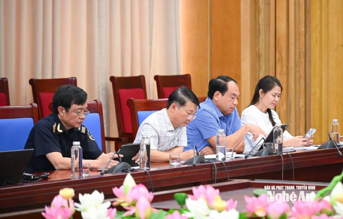 Các đại biểu tham dự tại điểm cầu Nghệ An. Ảnh: Thành Cường