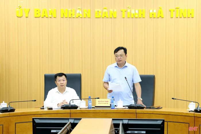 Đồng chí Hồ Huy Thành - Phó Chủ tịch UBND tỉnh, Trưởng ban Chỉ đạo IUU tỉnh phát biểu kết luận tại cuộc họp.