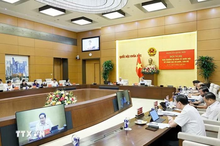 Hội nghị Ban Thường vụ Đảng ủy Quốc hội về công tác tổ chức, cán bộ. (Ảnh: Doãn Tấn/TTXVN)