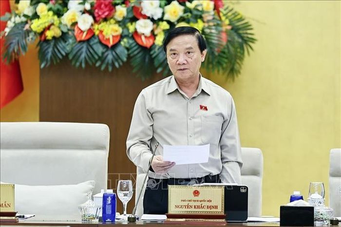 Phó Chủ tịch Quốc hội Nguyễn Khắc Định phát biểu. Ảnh: Doãn Tấn/TTXVN