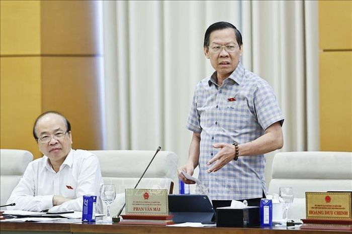 Chủ nhiệm Ủy ban Kinh tế và Tài chính của Quốc hội Phan Văn Mãi phát biểu. Ảnh: Doãn Tấn/TTXVN