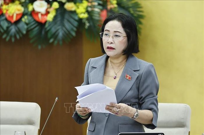 Phó Chủ tịch Quốc hội Nguyễn Thị Thanh phát biểu. Ảnh: Doãn Tấn/TTXVN