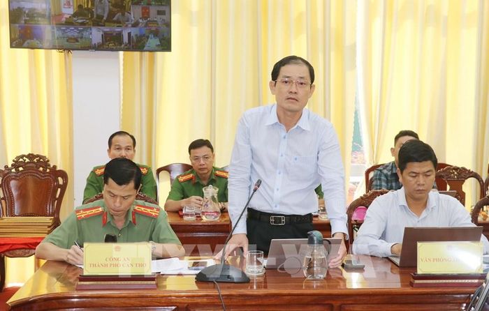 Ông Ngô Anh Tín, Giám đốc Sở Khoa học và Công nghệ thành phố Cần Thơ phát biểu tại hội nghị. Ảnh: Ngọc Thiện - TTXVN