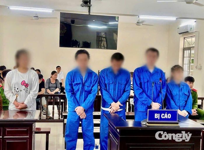 Các bị cáo tại phiên tòa.