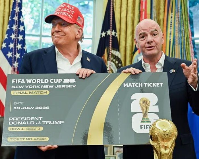 Tổng thống Donald Trump sẽ tham dự trận chung kết World Cup vào Chủ nhật tại New Jersey. Ảnh: Bloomberg/Getty Images
