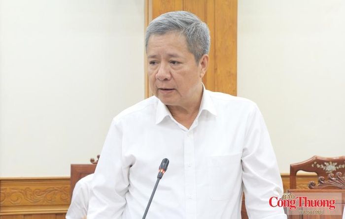 Phó Cục trưởng Cục Điện lực Bùi Quốc Hùng nêu ý kiến tại buổi làm việc.