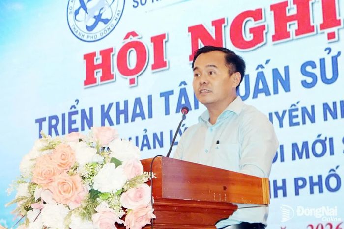 Phó Giám đốc Sở Khoa học và Công nghệ Nguyễn Thanh Phong phát biểu khai mạc hội nghị. Ảnh: Thanh Cảnh