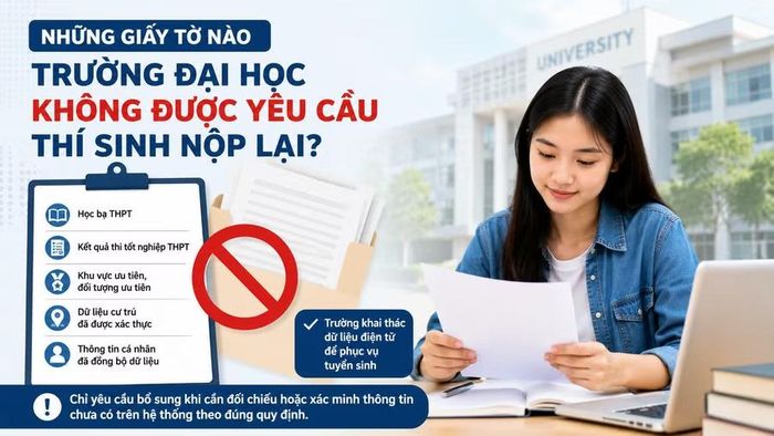 Các thí sinh cần lưu ý một số giấy tờ không cần nộp lại. Ảnh: ChatGPT