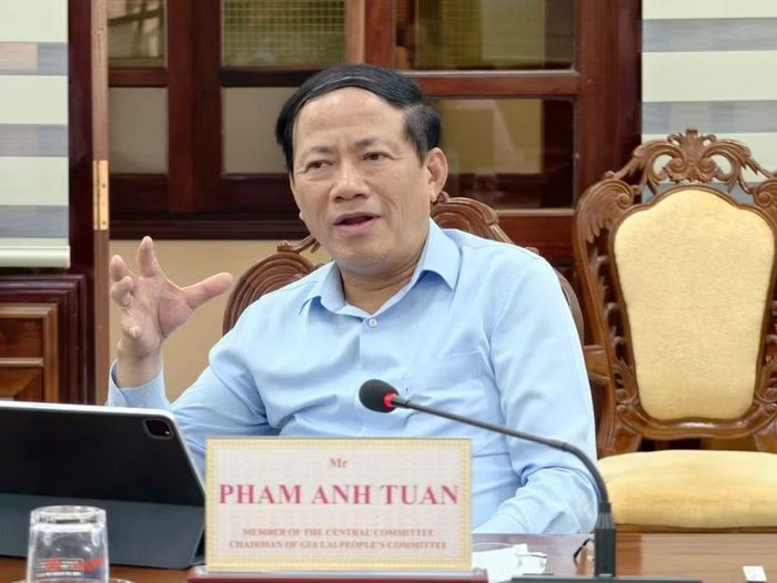 Chủ tịch UBND tỉnh Phạm Anh Tuấn đề nghị Công ty CP tư vấn Ernst &amp; Young Việt Nam và Tập đoàn TMA Tech Group phối hợp xây dựng nền tảng AI của tỉnh Gia Lai phục vụ công tác quản lý và điều hành. Ảnh: Dũng Nhân 