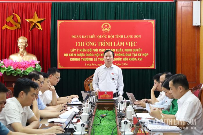 Đồng chí Nguyễn Đặng Ân, Phó Trưởng đoàn chuyên trách Đoàn đại biểu Quốc hội tỉnh kết luận chương trình làm việc