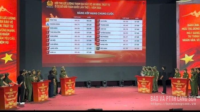 Phần thi kiến thức của đội tuyển tỉnh Lạng Sơn tại hội thi