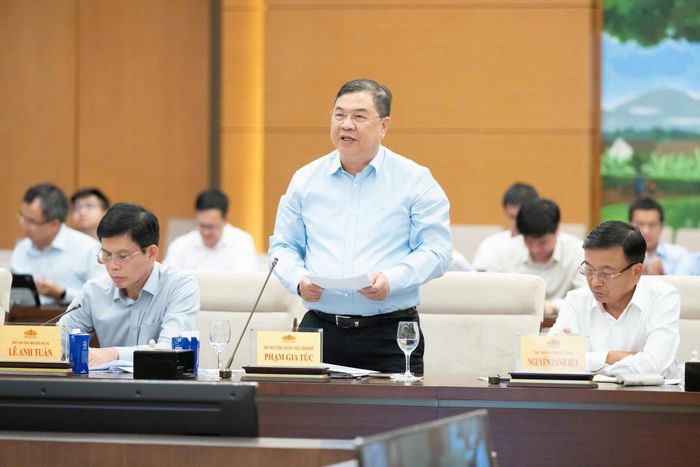 Phó Thủ tướng Thường trực Chính phủ Phạm Gia Túc phát biểu. Nguồn ảnh: Quochoi.vn