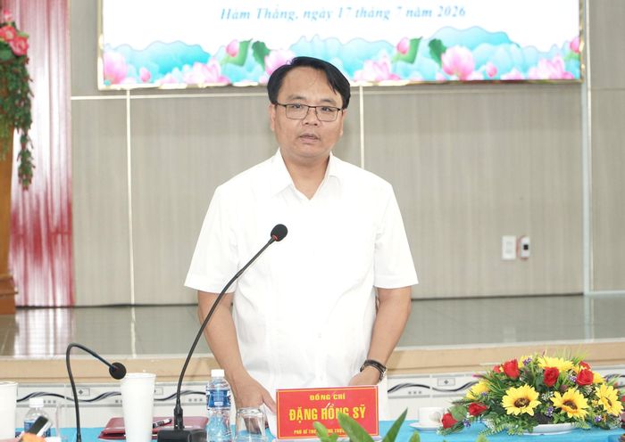 Phó Bí thư Thường trực Tỉnh ủy Lâm Đồng Đặng Hồng Sỹ phát biểu chỉ đạo tại buổi làm việc