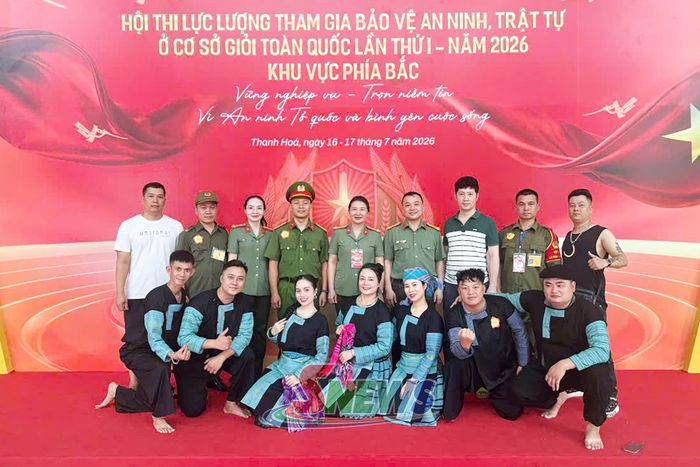 Các thành viên đội tuyển tỉnh tham gia tham dự Hội thi. Ảnh Công an cung cấp.