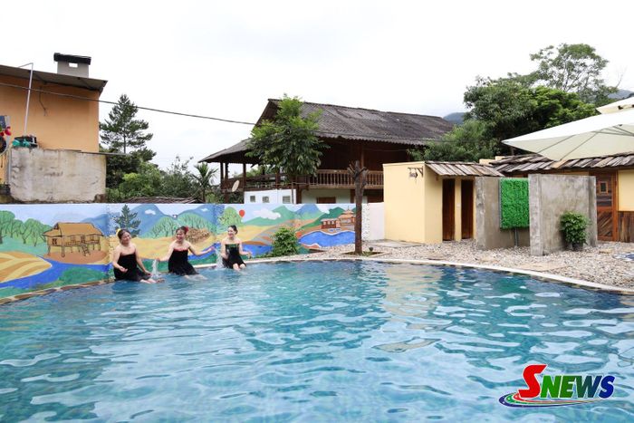 Trải nghiệm dịch vụ tắm khoáng nóng tại khu nghỉ dưỡng Táo Village, xã Ngọc Chiến.