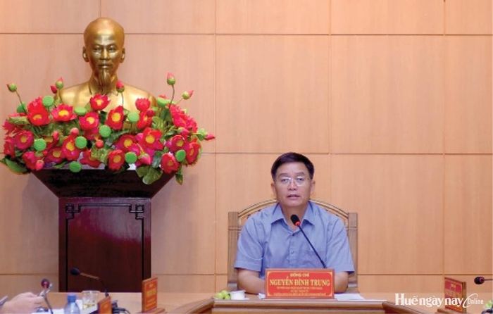  Bí thư Thành ủy Nguyễn Đình Trung phát biểu tại hội nghị.