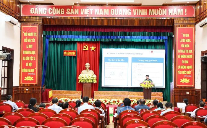 Trung tâm Khoa học, Công nghệ và chuyển đổi số Hà Tĩnh (Sở KH&CN) quán triệt những nội dung tổng quan của Nghị quyết số 57-NQ/TW về đột phá phát triển khoa học, công nghệ, đổi mới sáng tạo và chuyển đổi số quốc gia; công tác chuyển đổi số cho cán bộ thôn.