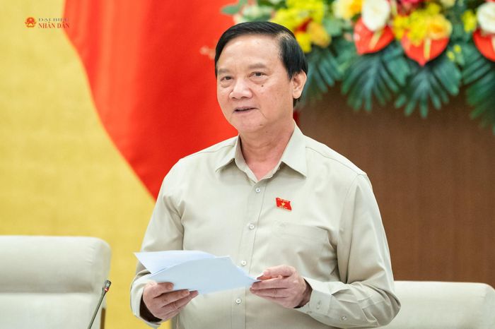 Phó Chủ tịch Quốc hội Nguyễn Khắc Định phát biểu kết luận phiên họp
