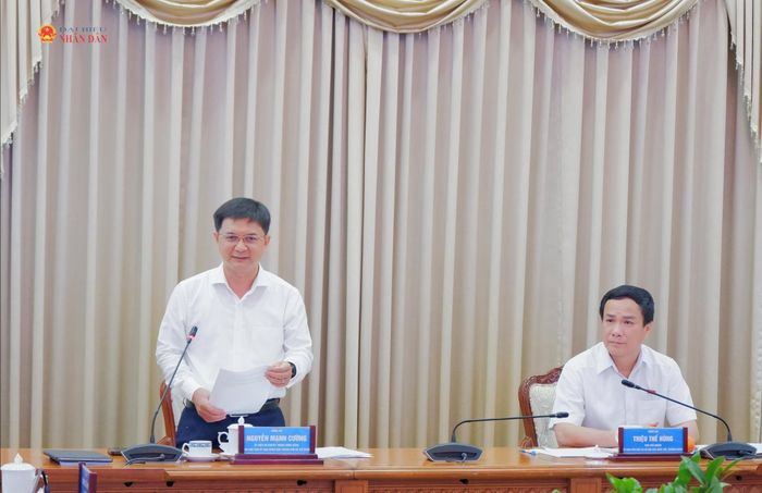 Phó Chủ tịch UBND TP. Hồ Chí Minh Nguyễn Mạnh Cường phát biểu. Ảnh: Hoa Lê