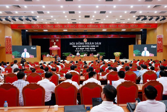 Toàn cảnh phiên giải trình tại Kỳ họp thứ Năm, HĐND tỉnh Thái Nguyên khóa XV. Ảnh: Thành Chung