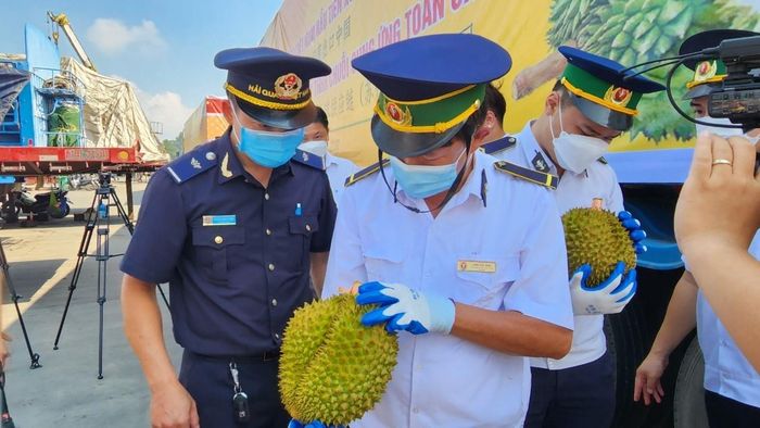 Kịp thời hỗ trợ giải quyết thủ tục thông quan hàng hóa là nông sản, đặc biệt là sầu riêng xuất khẩu tại cửa khẩu - Ảnh minh họa