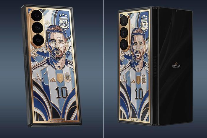 Phiên bản Messi dựa trên mẫu Galaxy Z Fold 8 Ultra sắp ra mắt của Samsung. Ảnh: Caviar