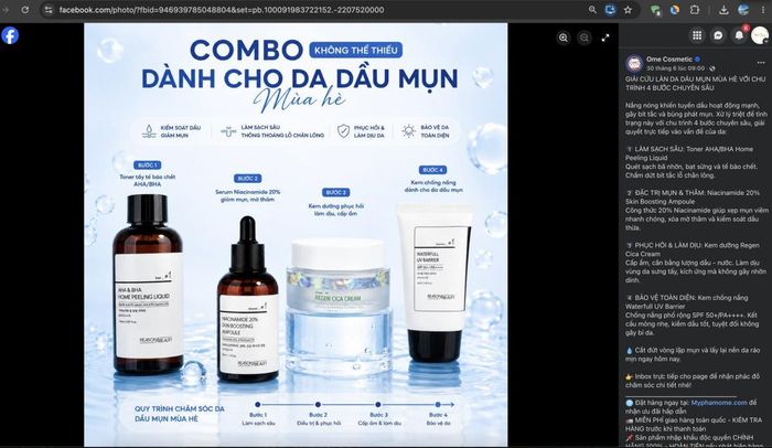 Một số sản phẩm được quảng cáo trên nền tảng Facebook
