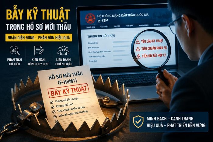 Đấu thầu qua mạng 2026 và những "bẫy" kỹ thuật trong hồ sơ mời thầu. Ảnh: DALL AI.