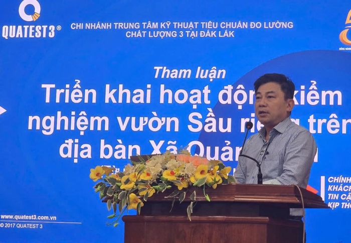 Ông nguyễn Hữu Trung PGĐ Trung tâm Kỹ thuật Tiêu chuẩn Đo lường Chất lượng 3 (Quatest 3) trao đổi tại hội nghị.