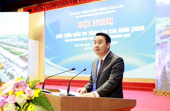 Chủ tịch UBND tỉnh Lào Cai Nguyễn Tuấn Anh khẳng định “Thành công của doanh nghiệp chính là thành công của tỉnh Lào Cai”. (Ảnh: Báo và Phát thanh truyền hình Lào Cai)