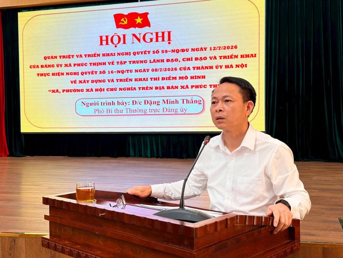 Phó Bí thư Thường trực Đảng ủy xã Phúc Thịnh Đặng Minh Thắng. Ảnh: Thanh Hà
