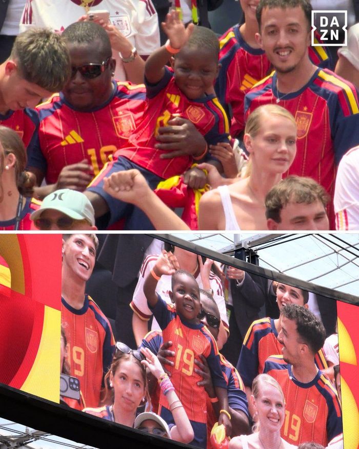  Keyne xuất hiện trên màn hình trong trận đấu giữa Tây Ban Nha và Bỉ tại World Cup 2026. Ảnh: DAZN Football. 