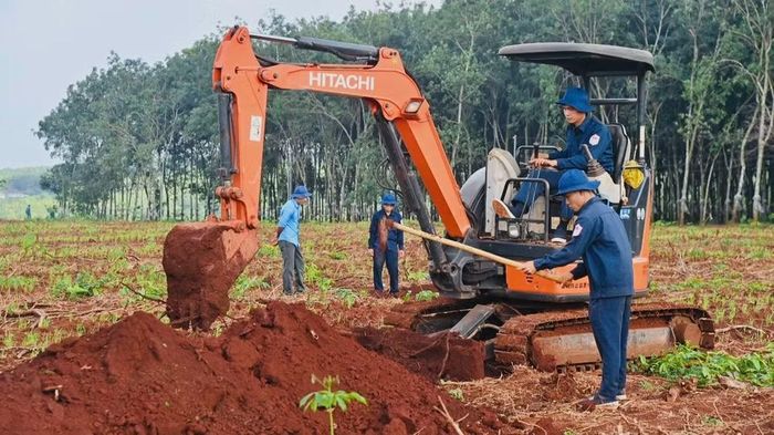 Đội K72 tiến hành đào đất để tìm kiếm khu vực nghi có hài cốt liệt sĩ.