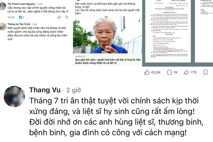 Mạng xã hội Facebook lan tỏa thông tin tích cực về câu chuyện của bà Lệ