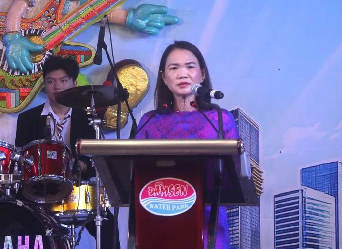 Bà Huỳnh Lê Như Trang phát biểu tại lễ khai mạc.