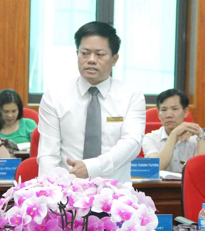 PGS.TS Nguyễn Hiệp Thương - Phó Hiệu trưởng Trường Đại học Công đoàn phát biểu
