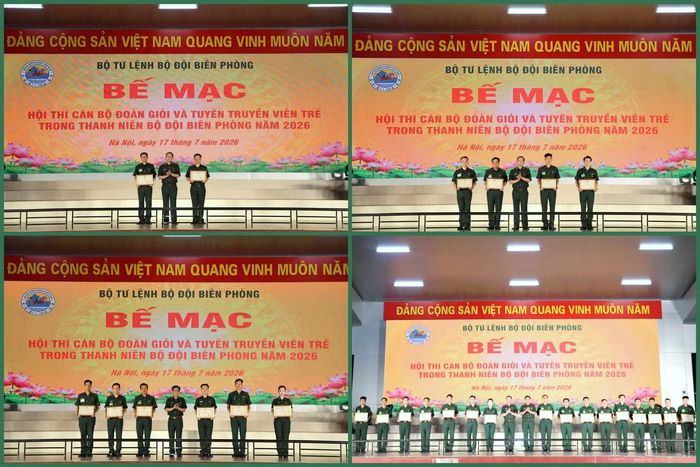 Lãnh đạo Bộ Tư lệnh Bộ đội Biên phòng trao thưởng các cá nhân và tập thể đoạt giải tại hội thi.