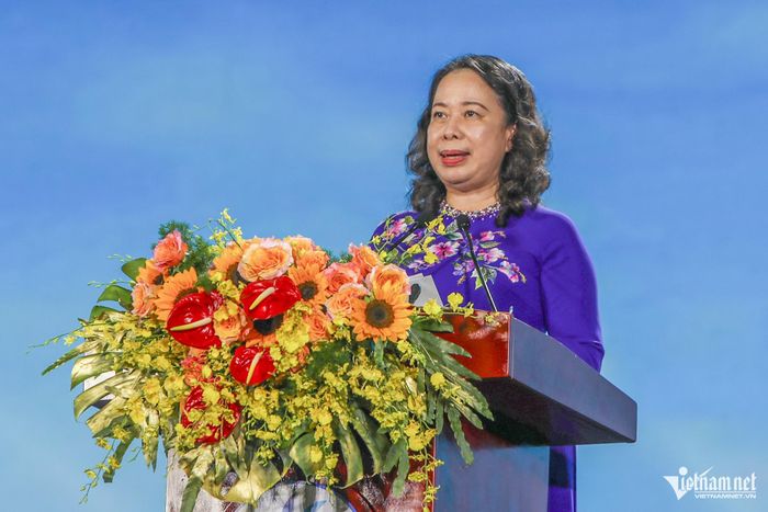 Phó Chủ tịch nước Võ Thị Ánh Xuân phát biểu. Ảnh: Xuân Ngọc