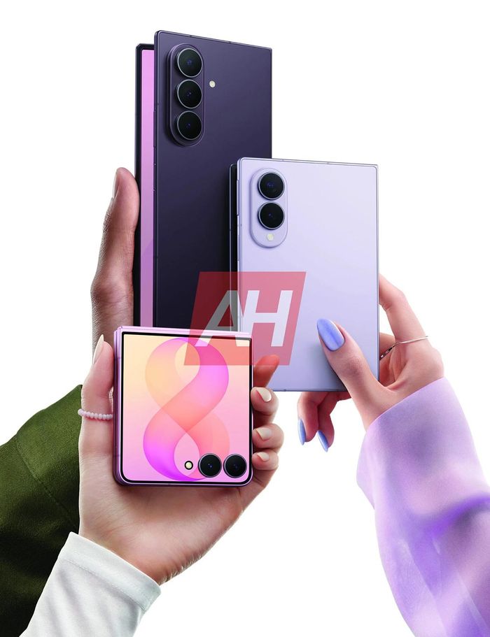 Hình ảnh render các điện thoại màn hình gập sắp ra mắt của Samsung. Ảnh: Android Headlines
