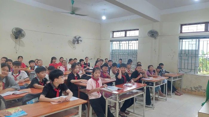 Một buổi học của học sinh tại xã Đại Đồng, tỉnh Nghệ An