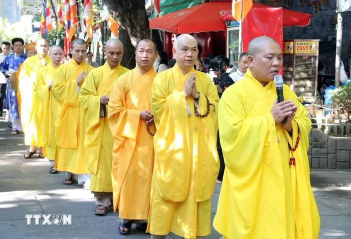Ban Trị sự Giáo hội Phật giáo Việt Nam mong muốn các địa phương cùng toàn thể tăng ni, phật tử cả nước tích cực tham gia các hoạt động tri ân, báo ân, góp phần lan tỏa truyền thống biết ơn, tưởng nhớ công lao to lớn của các Anh hùng liệt sỹ đã hy sinh vì Tổ quốc. (Ảnh: Công Thử/TTXVN)